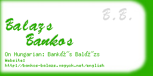 balazs bankos business card
